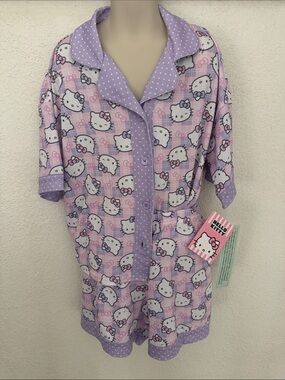 SANRIO Hello Kitty Girls' Lavender Short Sleeve Pajama Top and Shorts Size 10/12